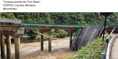 un puente derrumbado en China 
