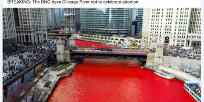 Chicago River dyed red
