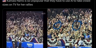 Harris rally falsely