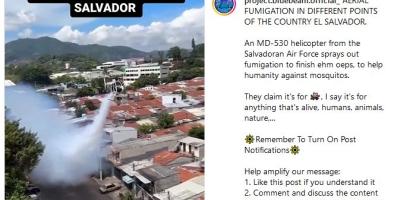 Helicopter Spraying Over El Salvador