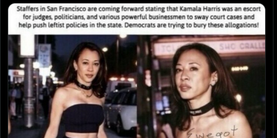 depicting Kamala Harris as a sex worker