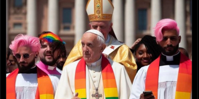 Pope Francis Wearing Rainbow