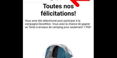 fait miroiter une tente gratuite