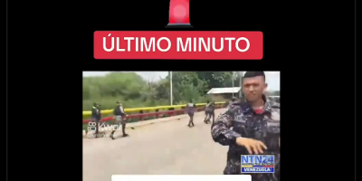 policías venezolanos cruzando