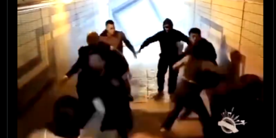 France underpass fight