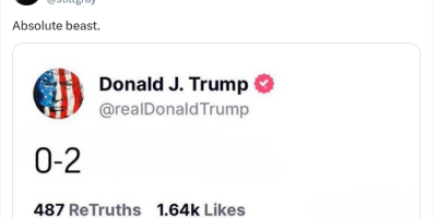 Trump Posted '0-2'