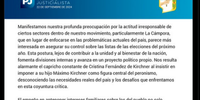 al PJ con críticas al kirchnerismo