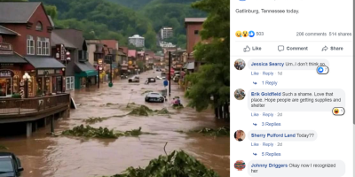 AI behind image of flooded Gatlinburg