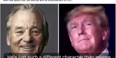 Bill Murray endorsing Trump for president