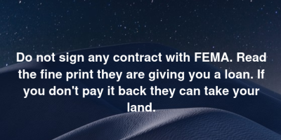 FEMA can’t seize land