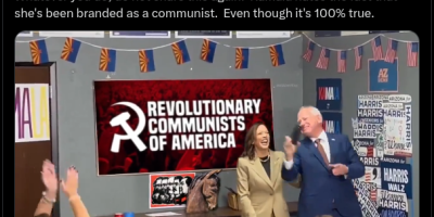 Harris and Walz Posing with Revolutionary Communists