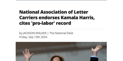 Harris received endorsement from NALC