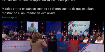 Kamala Harris usó un teleprompter