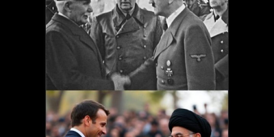 Macron And Khamenei Shaking Hands