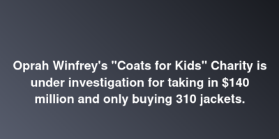 Oprah’s charity bought 310 jackets