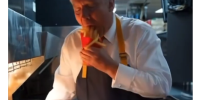 Trump devouring french fries