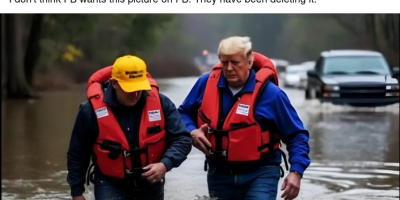 Trump in Life Jacket