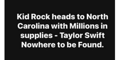 aylor Swift, Kid Rock hurricane