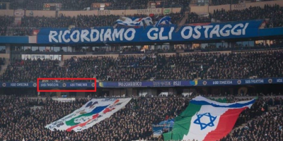 banderole de soutien aux otages israéliens